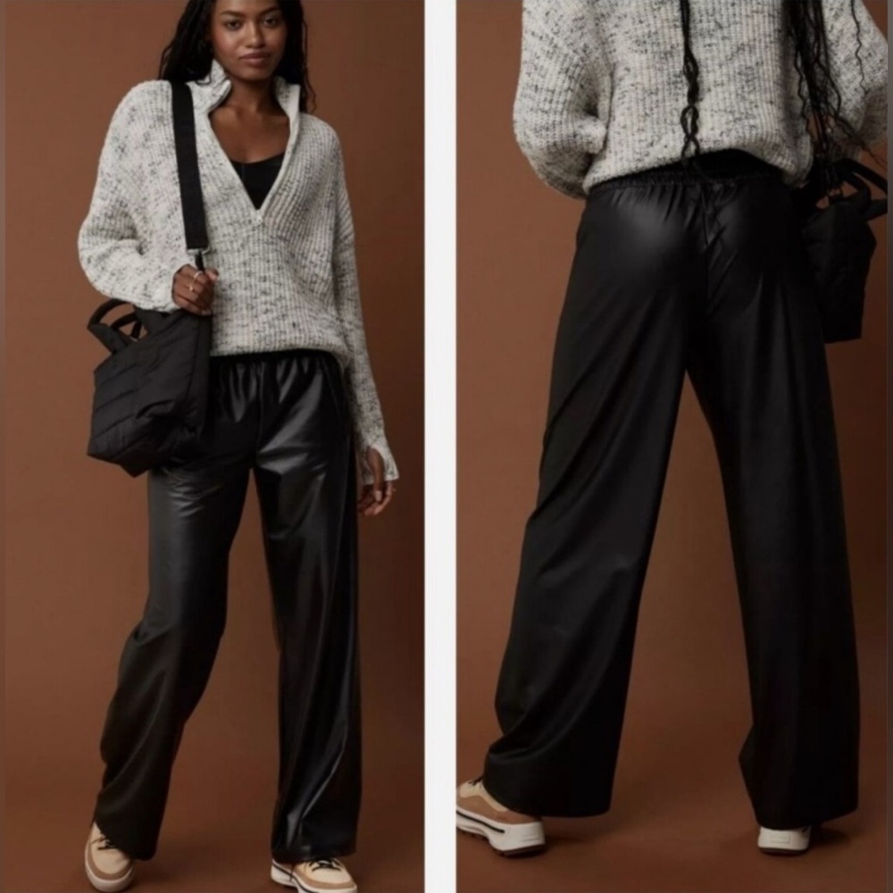 OFFLINE By Aerie Real Luxe Faux Leather Wide Leg Pant XSTall